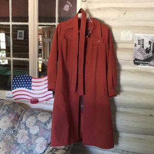 Burnt orange overcoat- very warm!